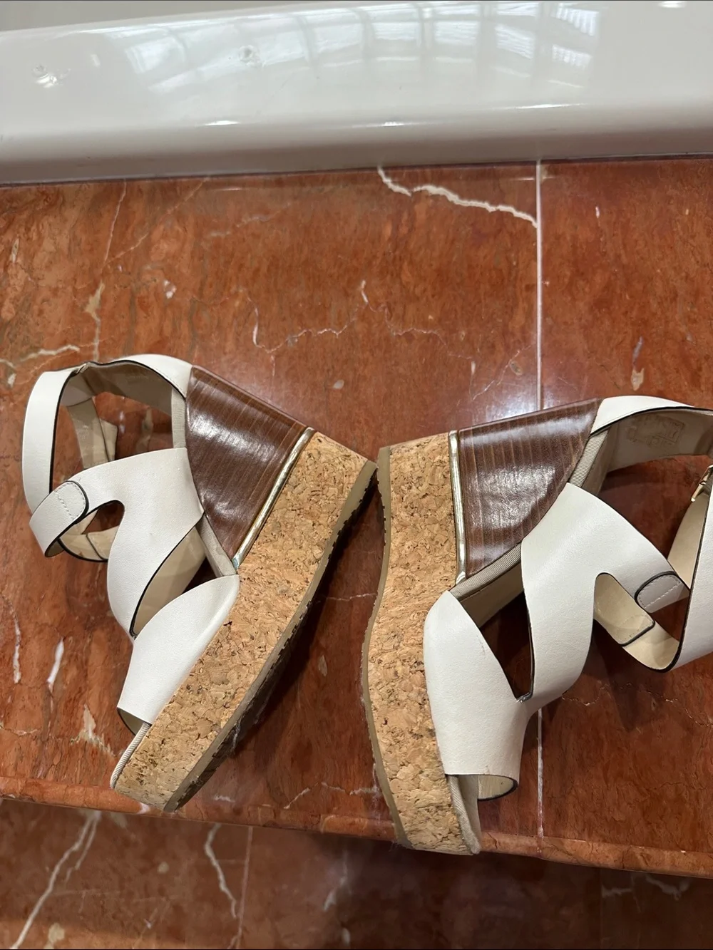 Jimmy Choo Cream Strappy Open-Toe High Heel Sandals